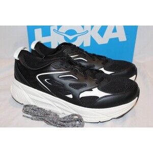Hoka One One Men's U Clifton L Athletics Sneakers Black White NIB Sz 12